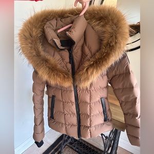 RUDSAK MIDI COAT REAL FUR TRIM ON HOOD WORN ONCE PERFECT CONDITION SIZE SMALL